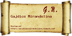 Gajdics Mirandolina névjegykártya